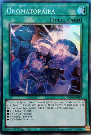 Onomatopaira [RA04-EN089] Prismatic Collector's Rare - Yu-Gi-Oh! - Card Brawlers | Quebec | Canada |