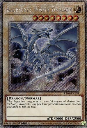 Blue-Eyes White Dragon (8th Art) [RA04-EN108] Platinum Secret Rare - Yu-Gi-Oh! - Card Brawlers | Quebec | Canada |