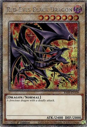 Dragon Noir aux Yeux Rouges (8e Art) [RA04-EN109] Rare Secrète Platine 