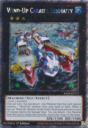 Wind-Up Carrier Zenmaity [RA04-EN175] Platinum Secret Rare - Yu-Gi-Oh! - Card Brawlers | Quebec | Canada |