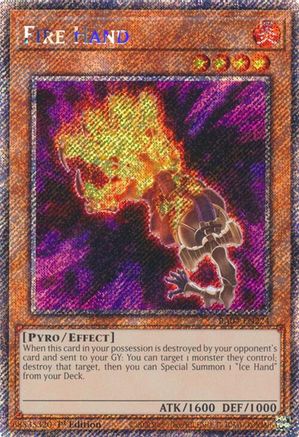 Fire Hand [RA04-EN224] Platinum Secret Rare - Yu-Gi-Oh! - Card Brawlers | Quebec | Canada |