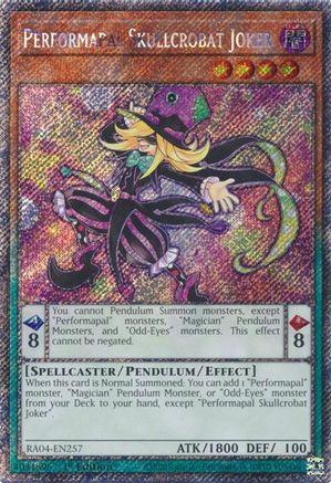 Performapal Skullcrobat Joker [RA04-EN257] Platinum Secret Rare - Yu-Gi-Oh! - Card Brawlers | Quebec | Canada |