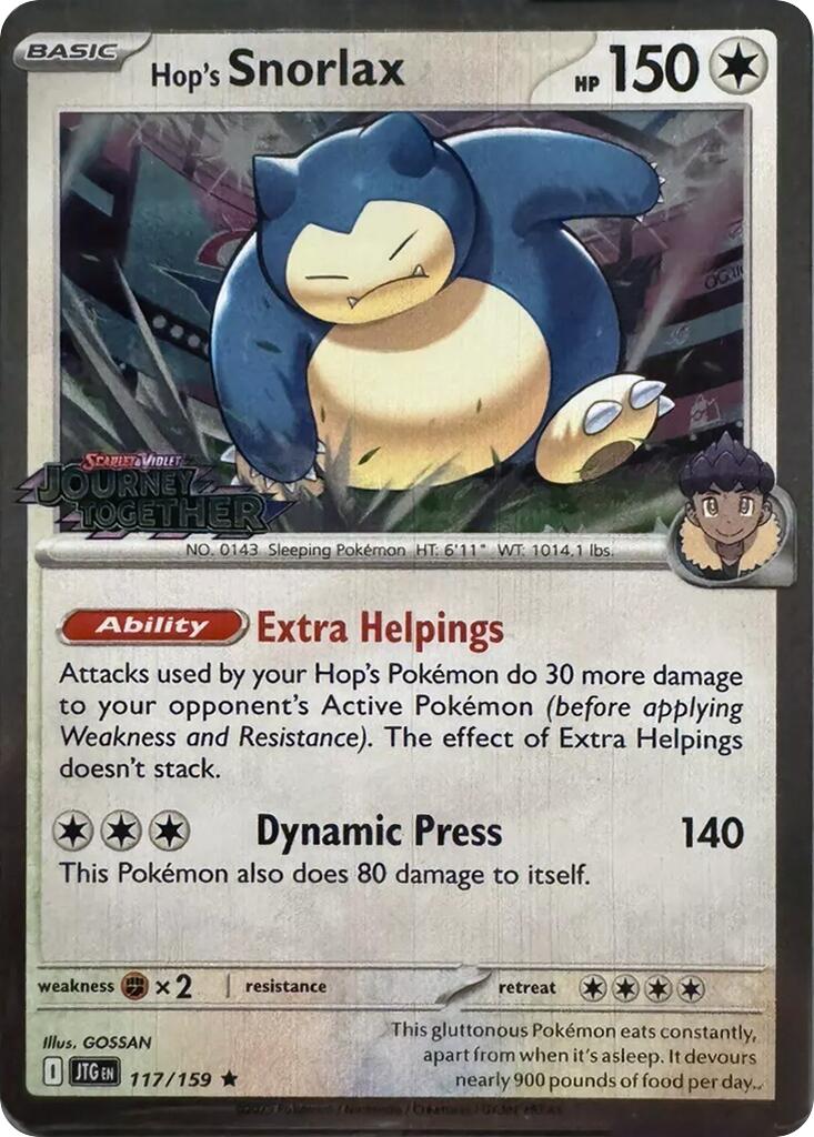 Hop's Snorlax (117/159) (Cosmos Holo) [Scarlet & Violet: Journey Together] - Pokémon - Card Brawlers | Quebec | Canada |