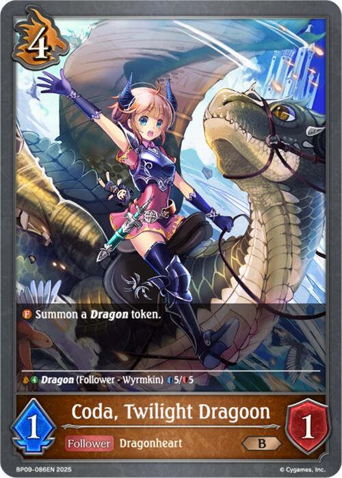Coda, Twilight Dragoon (BP09-086EN) [Duet of Dawn and Dusk] - Bushiroad - Card Brawlers | Quebec | Canada |