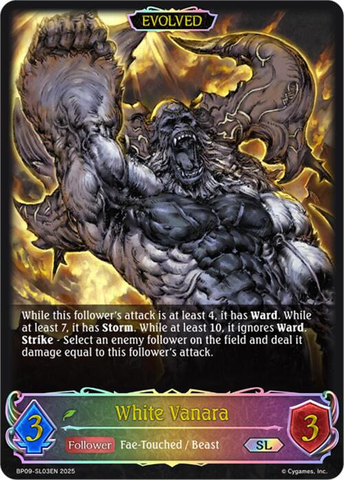 White Vanara (Evolved) (SL) (BP09-SL03EN) [Duet of Dawn and Dusk] - Bushiroad - Card Brawlers | Quebec | Canada |