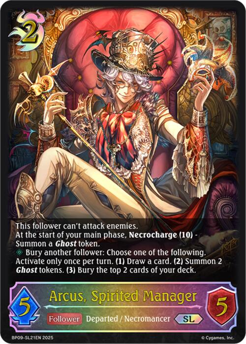 Arcus, Spirited Manager (SL) (BP09-SL21EN) [Duet of Dawn and Dusk] - Bushiroad - Card Brawlers | Quebec | Canada |