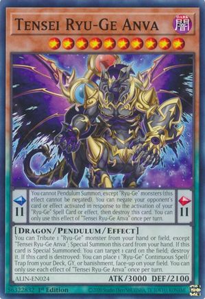 Tensei Ryu-Ge Anva [ALIN-EN024] Common - Yu-Gi-Oh! - Card Brawlers | Quebec | Canada |