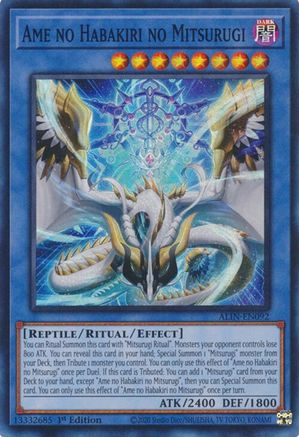 Ame no Habakiri no Mitsurugi [ALIN-EN092] Super Rare - Yu-Gi-Oh! - Card Brawlers | Quebec | Canada |