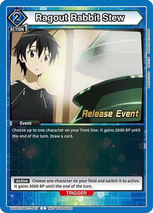 Ragout Rabbit Stew (UEPR/SAO-1-067) - UE07BT Sword Art Online Release Event Cards - UE07BT: Sword Art Online Release Event Cards - Card Brawlers | Quebec | Canada |