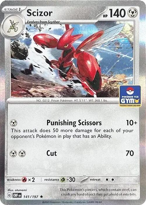Scizor (141/197) (Pokemon Gym Promo) [Scarlet & Violet: Obsidian Flames] - Pokémon - Card Brawlers | Quebec | Canada |