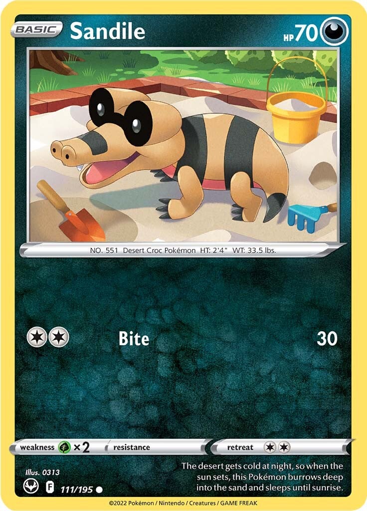 Sandile (111/195) [Sword & Shield: Silver Tempest] - Pokémon - Card Brawlers | Quebec | Canada |