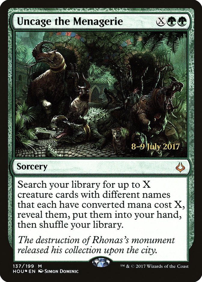 Uncage the Menagerie [Hour of Devastation Prerelease Promos] - Magic: The Gathering - Card Brawlers | Quebec | Canada |