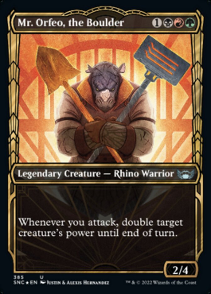 Mr. Orfeo, the Boulder (Showcase Golden Age Gilded Foil) [Streets of New Capenna] - Magic: The Gathering - Card Brawlers | Quebec | Canada |