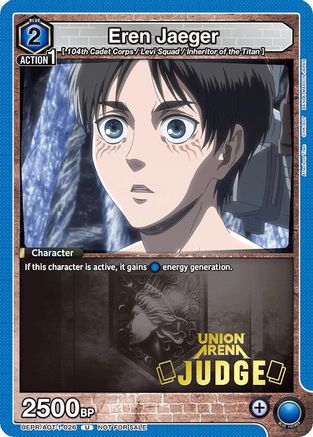 Eren Jaeger (Judge Pack) (UEPR/AOT-1-026) - Union Arena Promotion Cards Foil - Union Arena Promotion Cards - Card Brawlers | Quebec | Canada |
