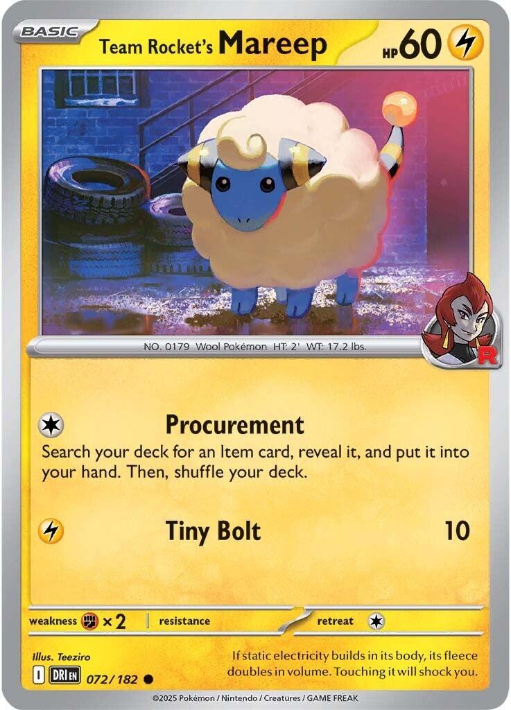 Team Rocket's Mareep (072/182) [Scarlet & Violet: Destined Rivals] - Pokémon - Card Brawlers | Quebec | Canada |