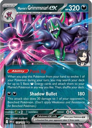 Marnie's Grimmsnarl ex (136/182) [Scarlet & Violet: Destined Rivals] - Pokémon - Card Brawlers | Quebec | Canada |