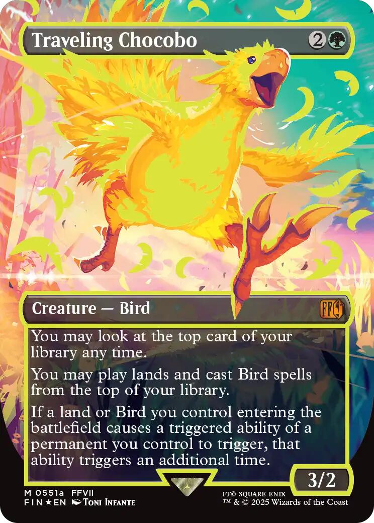 Traveling Chocobo (Borderless) (Neon Ink Yellow) [FINAL FANTASY] - Magic: The Gathering - Card Brawlers | Quebec | Canada |