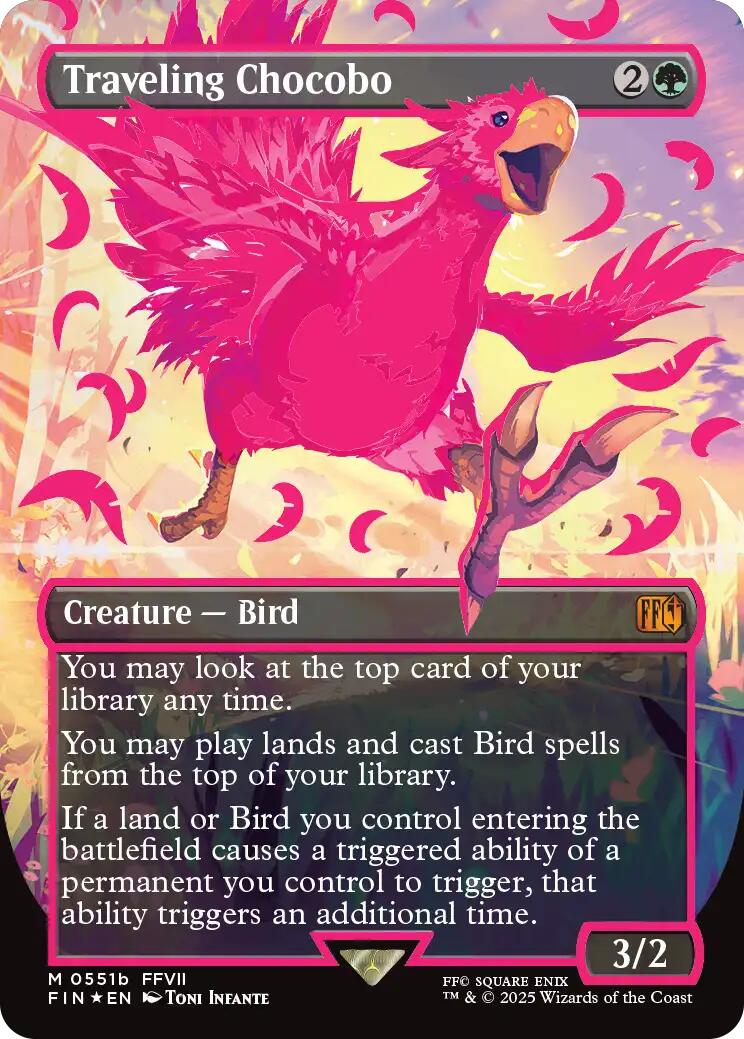 Traveling Chocobo (Borderless) (Neon Ink Pink) [FINAL FANTASY] - Magic: The Gathering - Card Brawlers | Quebec | Canada |