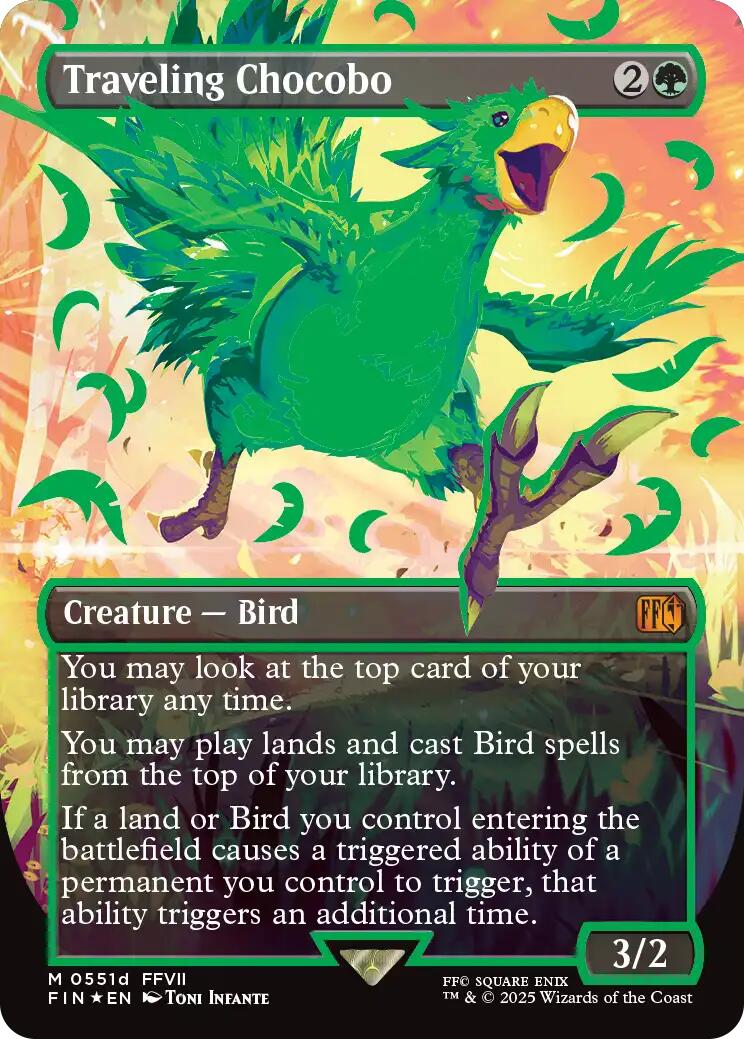 Traveling Chocobo (Borderless) (Neon Ink Green) [FINAL FANTASY] - Magic: The Gathering - Card Brawlers | Quebec | Canada |
