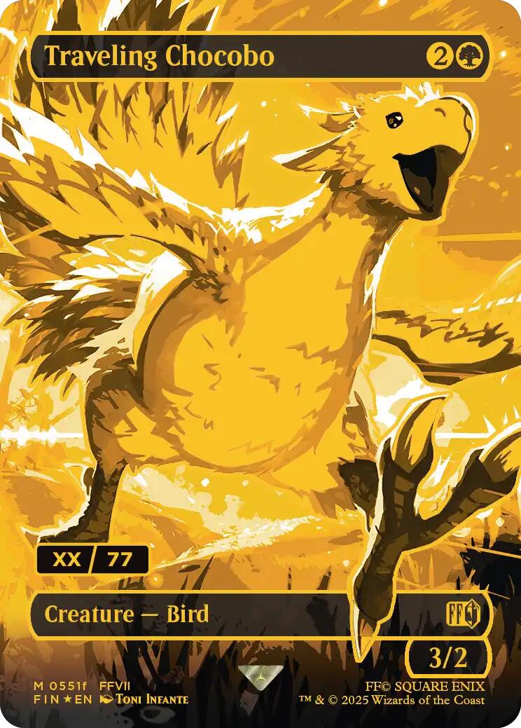 Traveling Chocobo (Borderless) (Serial Numbered) [FINAL FANTASY] - Magic: The Gathering - Card Brawlers | Quebec | Canada |