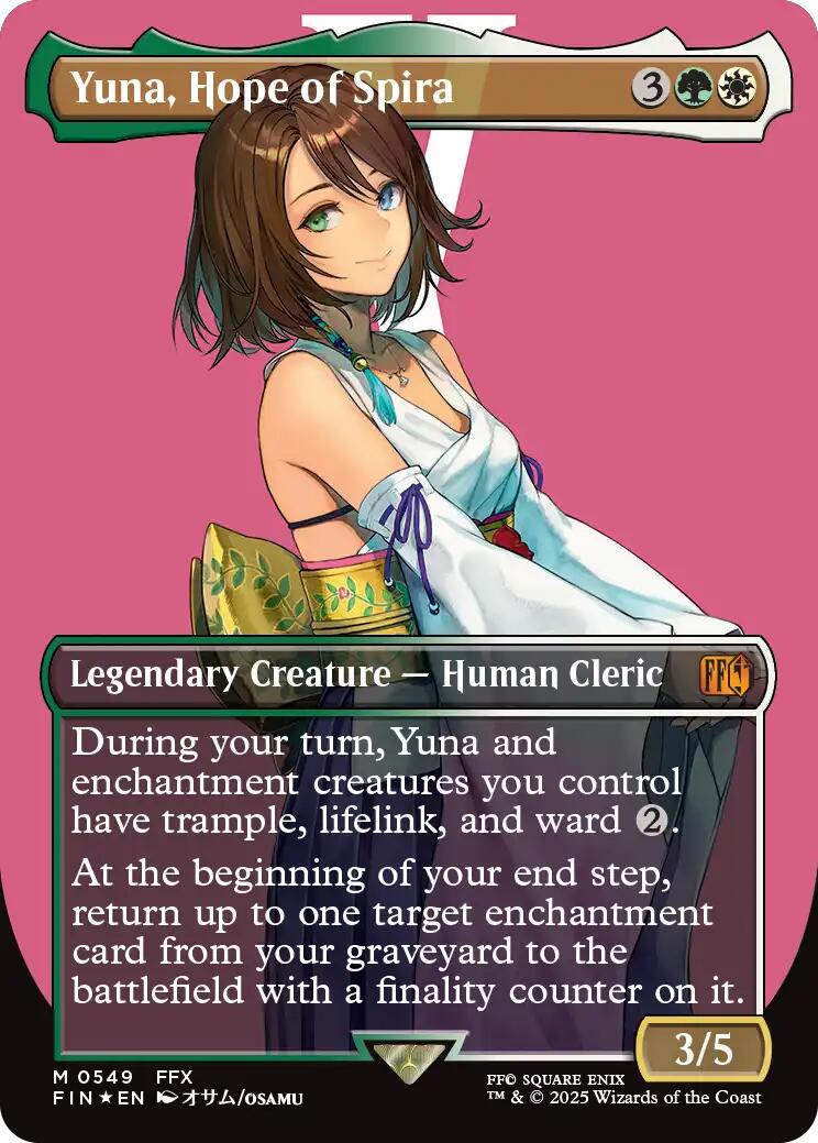 Yuna, Hope of Spira (Borderless) (Surge Foil) [FINAL FANTASY] - Magic: The Gathering - Card Brawlers | Quebec | Canada |