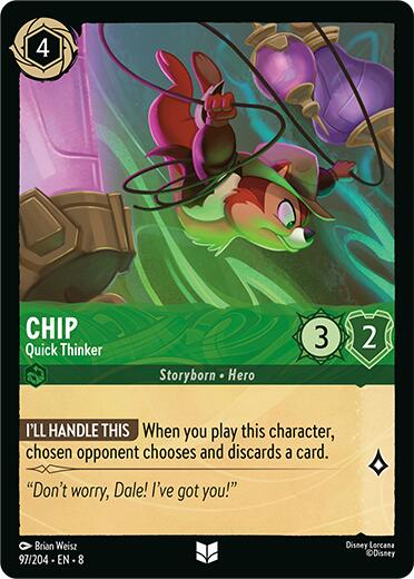Chip - Quick Thinker (97/204) [Reign of Jafar] - Disney - Card Brawlers | Quebec | Canada |