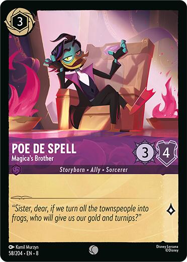 Poe De Spell - Magica's Brother (58/204) [Reign of Jafar] - Disney - Card Brawlers | Quebec | Canada |