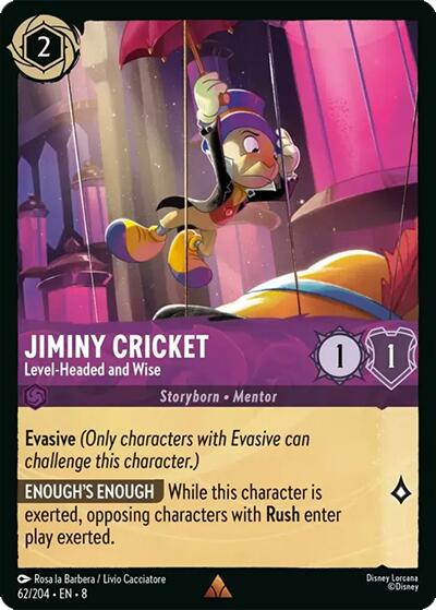 Jiminiy Cricket - Level-Headed and Wise (62/204) [Reign of Jafar] - Disney - Card Brawlers | Quebec | Canada |