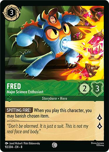 Fred - Major Science Enthusiast (92/204) [Reign of Jafar] - Disney - Card Brawlers | Quebec | Canada |