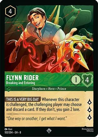 Flynn Rider - Breaking and Entering (102/204) [Reign of Jafar] - Disney - Card Brawlers | Quebec | Canada |
