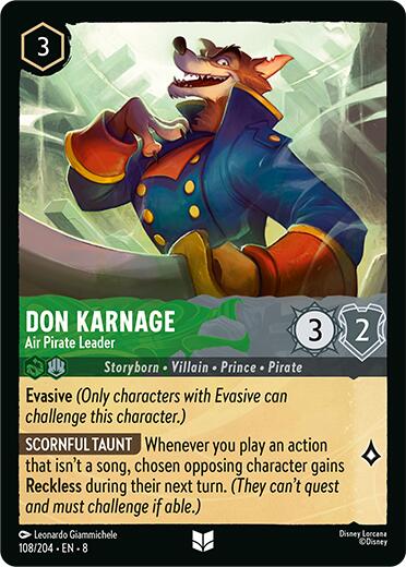 Don Karnage - Air Pirate Leader (108/204) [Reign of Jafar] - Disney - Card Brawlers | Quebec | Canada |