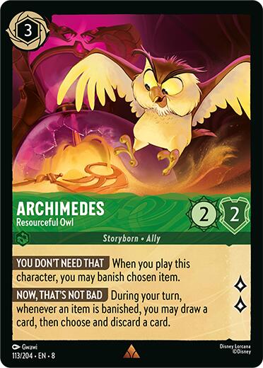 Archimedes - Resourceful Owl (113/204) [Reign of Jafar] - Disney - Card Brawlers | Quebec | Canada |
