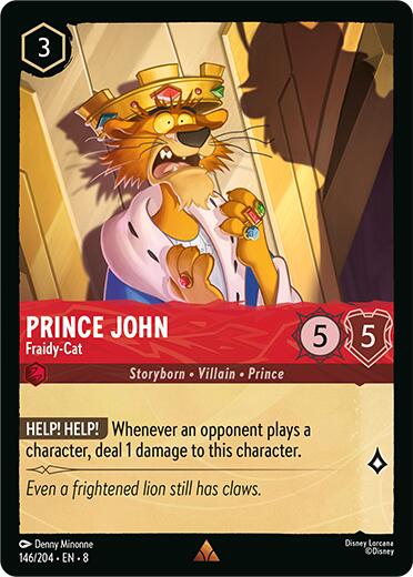 Prince John - Fraidy-Cat (146/204) [Reign of Jafar] - Disney - Card Brawlers | Quebec | Canada |