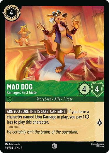Mad Dog - Karnage's First Mate (93/204) [Reign of Jafar] - Disney - Card Brawlers | Quebec | Canada |