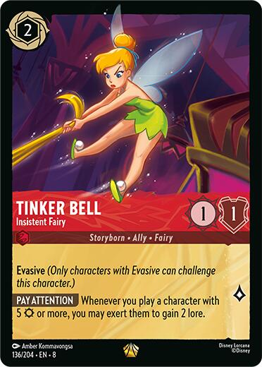 Tinker Bell - Insistent Fairy (136/204) [Reign of Jafar] - Disney - Card Brawlers | Quebec | Canada |