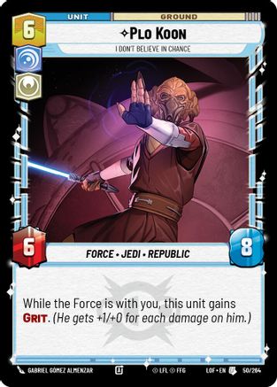 Plo Koon - I Don't Believe in Chance (50/264) (50/264) [Legends of the Force] - Fantasy Flight Games - Card Brawlers | Quebec | Canada |