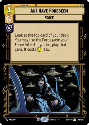 As I Have Foreseen (188/264) (188/264) [Legends of the Force] - Fantasy Flight Games - Card Brawlers | Quebec | Canada |