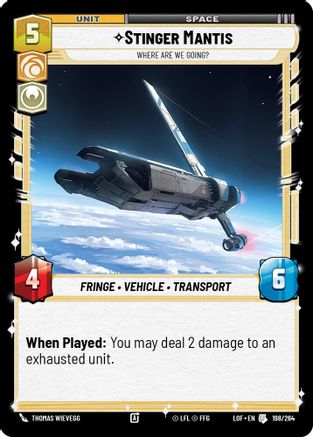 Stinger Mantis - Where Are We Going? (198/264) (198/264) [Legends of the Force] - Fantasy Flight Games - Card Brawlers | Quebec | Canada |
