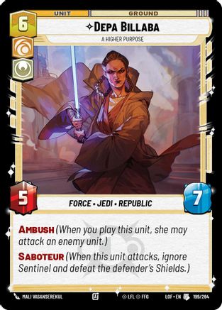 Depa Billaba - A Higher Purpose (199/264) (199/264) [Legends of the Force] - Fantasy Flight Games - Card Brawlers | Quebec | Canada |