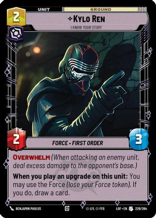 Kylo Ren - I Know Your Story (229/264) (229/264) [Legends of the Force] - Fantasy Flight Games - Card Brawlers | Quebec | Canada |