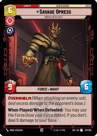 Savage Opress - Imbued With Hate (137/264) (137/264) [Legends of the Force] - Fantasy Flight Games - Card Brawlers | Quebec | Canada |