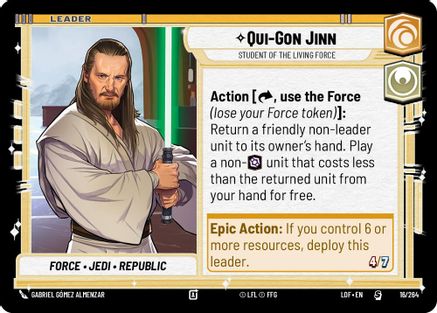 Qui-Gon Jinn - Student of the Living Force (016/264) (016/264) [Legends of the Force] - Fantasy Flight Games - Card Brawlers | Quebec | Canada |