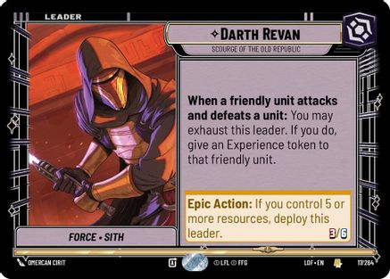 Darth Revan - Scourge of the Old Republic (017/264) (017/264) [Legends of the Force] - Fantasy Flight Games - Card Brawlers | Quebec | Canada |