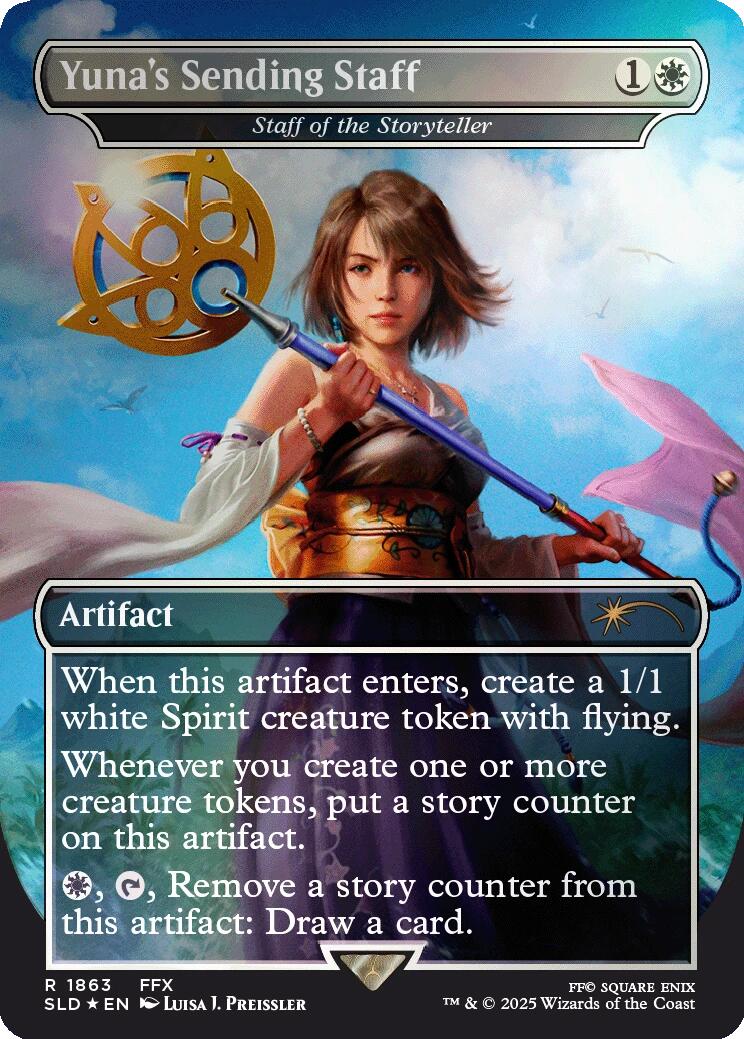 Yuna's Sending Staff - Staff of the Storyteller (Rainbow Foil) [Secret Lair Drop Series] - Magic: The Gathering - Card Brawlers | Quebec | Canada |
