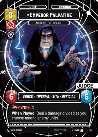 Emperor Palpatine (58) - Master of the Dark Side (58) [Judge Promos] - Fantasy Flight Games - Card Brawlers | Quebec | Canada |