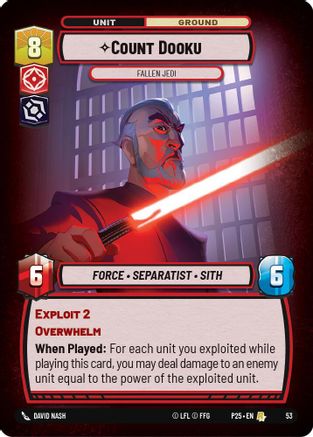 Count Dooku (53) - Fallen Jedi (53) [Store Showdown Promos] - Fantasy Flight Games - Card Brawlers | Quebec | Canada |