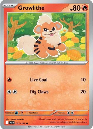 Growlithe (027/182) [Scarlet & Violet: Destined Rivals] - Pokémon - Card Brawlers | Quebec | Canada |