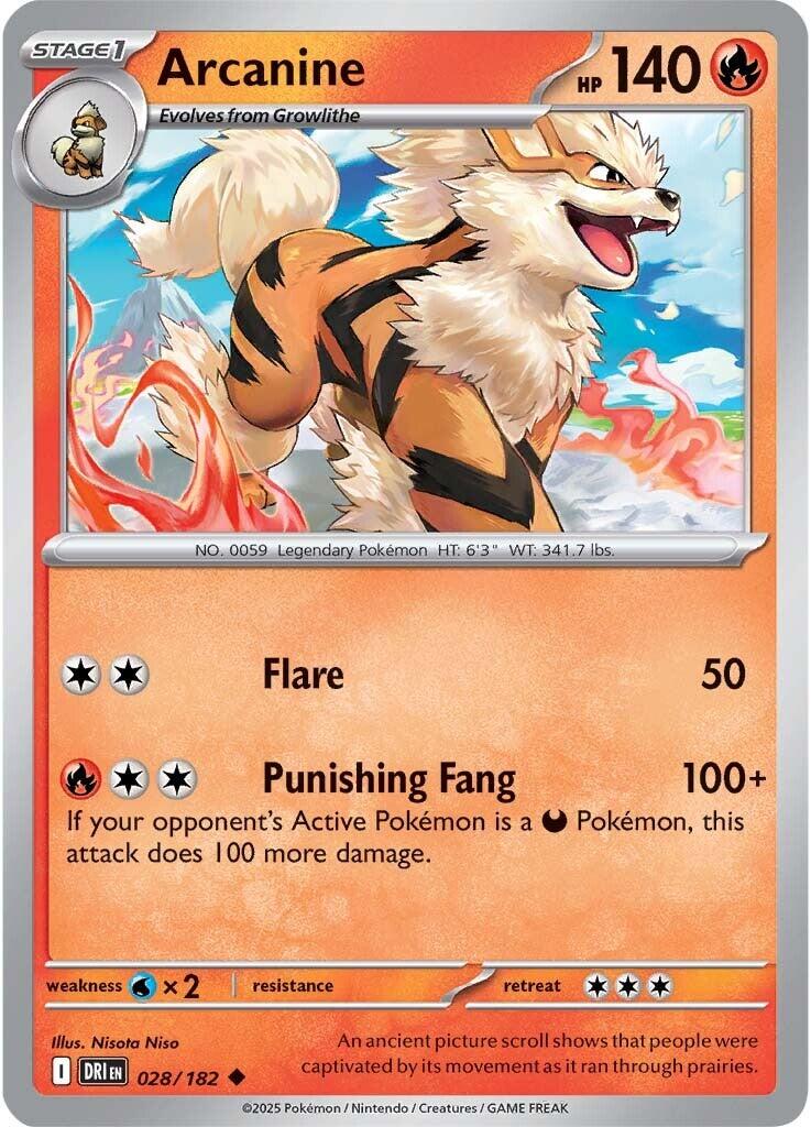 Arcanine (028/182) [Scarlet & Violet: Destined Rivals] - Pokémon - Card Brawlers | Quebec | Canada |