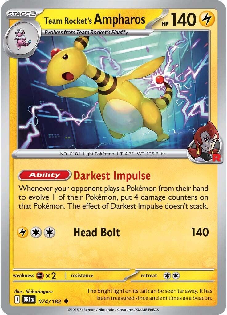 Team Rocket's Ampharos (074/182) [Scarlet & Violet: Destined Rivals] - Pokémon - Card Brawlers | Quebec | Canada |