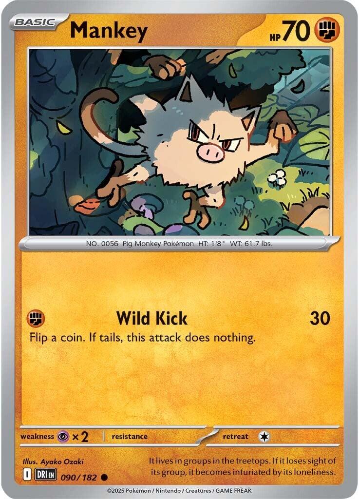 Mankey (090/182) [Scarlet & Violet: Destined Rivals] - Pokémon - Card Brawlers | Quebec | Canada |